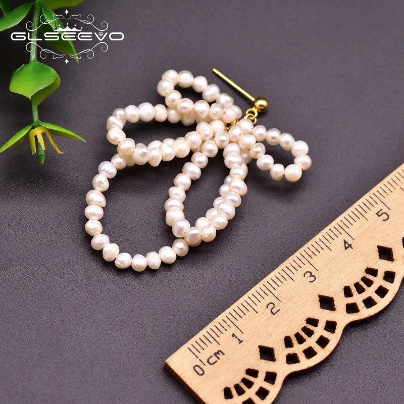 Handmade Fresh Water Pearls Bow-knot Hyperbole Dangle Earrings for Girls Wedding Cute Jewellery for Women Earrings Bulk