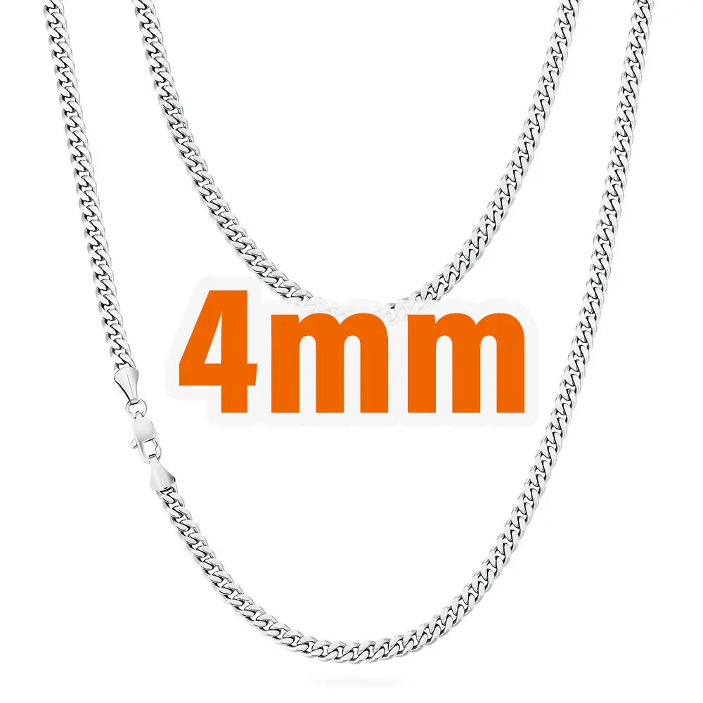 2MM 3MM 4MM Miami Cuban Stainless Steel Womens Jewelry 14K Real Gold Plated Lobster Clasp Cuban Curb Link Chain Men Necklace