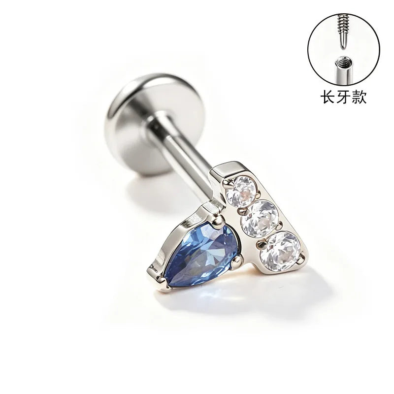 S&S ASTM F136 Titanium Zircon Helix Cartilage Stud | Gold | 31 Designs
