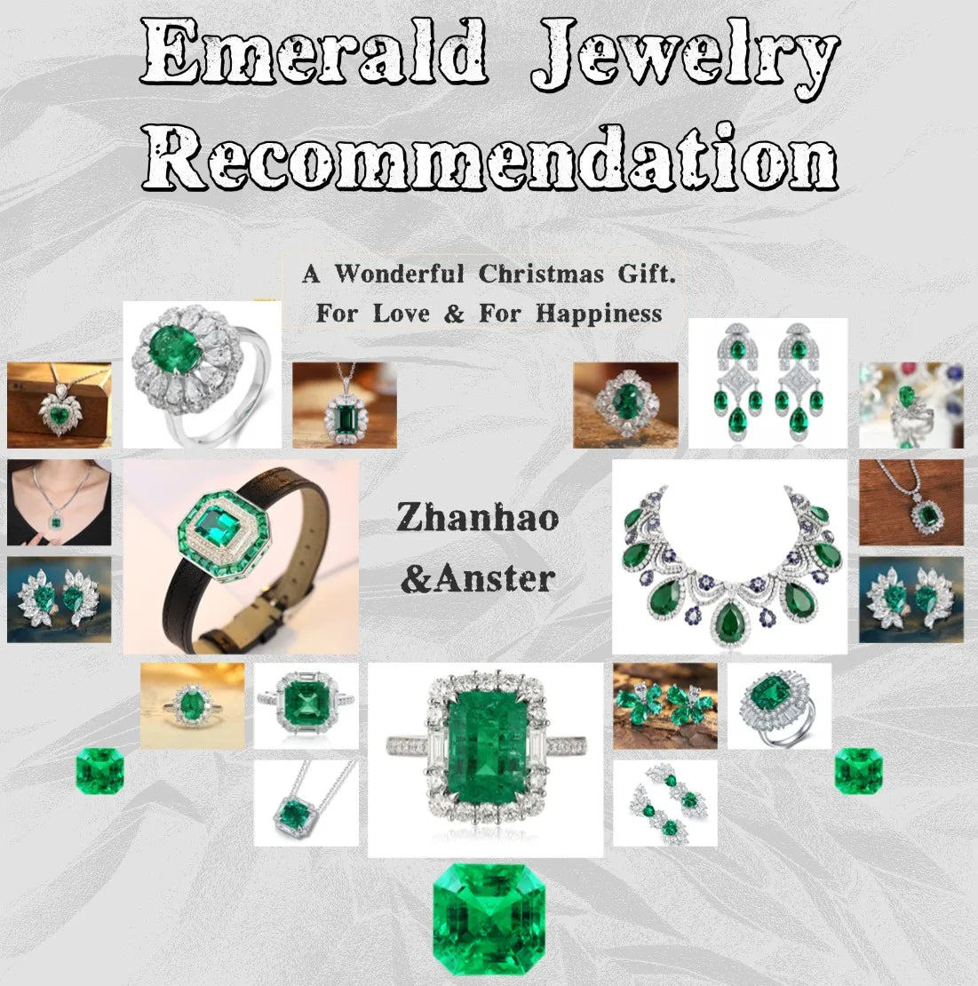Gemfiori Anster Luxury Large Chain Lab Grown Emerald Pendant Necklace Square Cut Emerald for Wedding Gift Party Engagement Anniversary