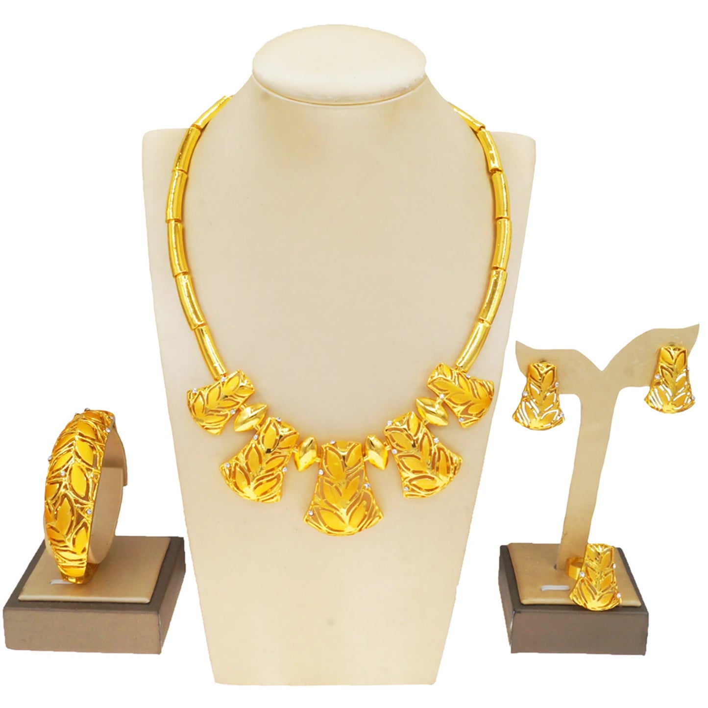 Zhuerrui Beautiful African Gold Jewelry Sets Factory Woman Necklace Jewelry Set Available Bridal Wedding Accessories HA2339014