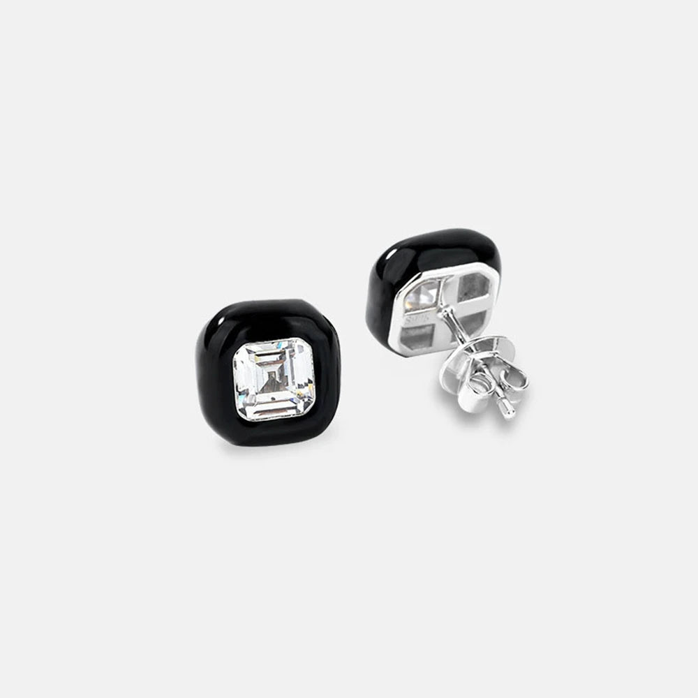 MUSHAN Jewelry Factory 925 Silver Stud Earrings With Light Luxury and High End Feel Niche High Carbon Diamond Jewelry for Women