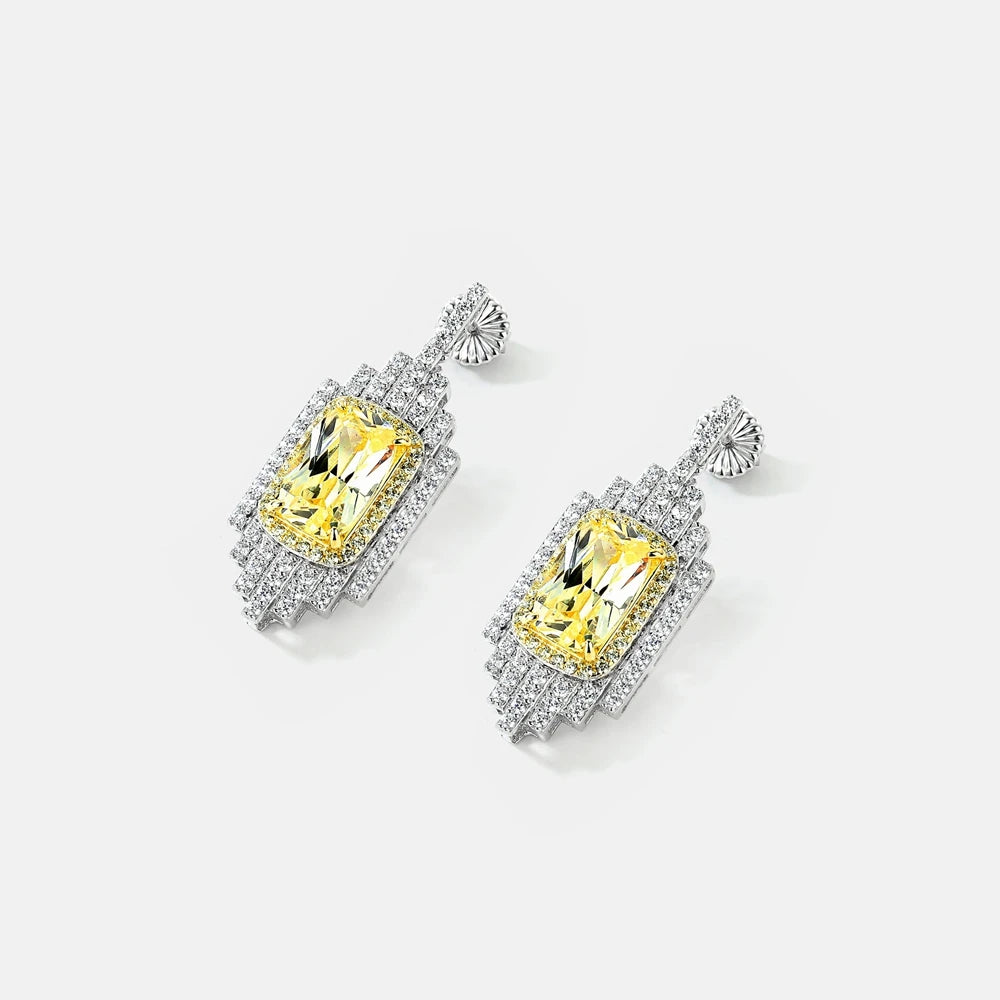 MUSHAN Jewelry Factory Silver Stud Earrings Electroplated White Gold and Set With High Carbon Diamond Jewelry