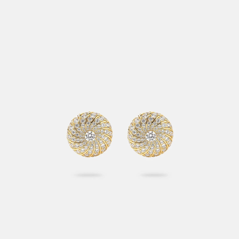 MUSHAN Jewelry Factory 925 Sterling Silver Stud Earrings Light Luxury High Carbon Diamond With Gold Plating