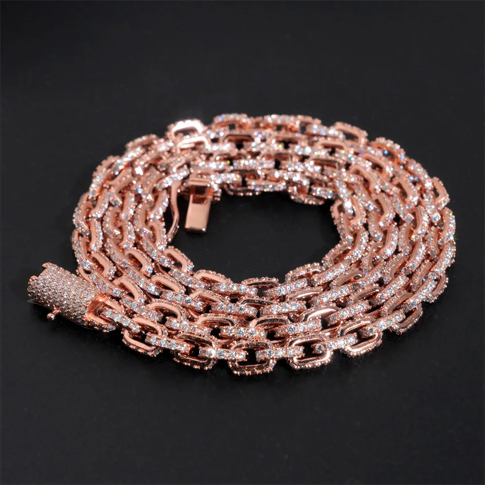 S&S 925 Sterling Silver Moissanite Necklace & Bracelet Set – GRA Certified – Silver & Rose Gold – Collection