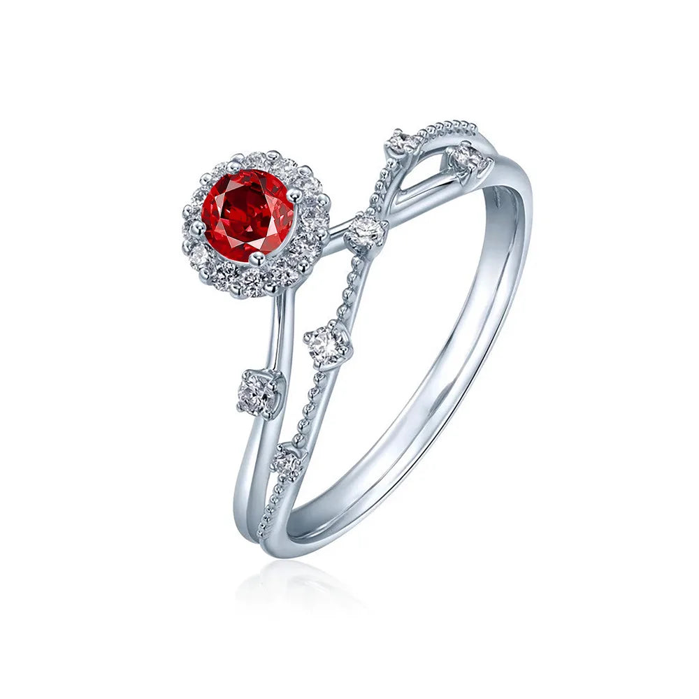 SILVERELLI Star Track Full Diamond Zircon Ring | 925 Sterling Silver | Platinum Plated