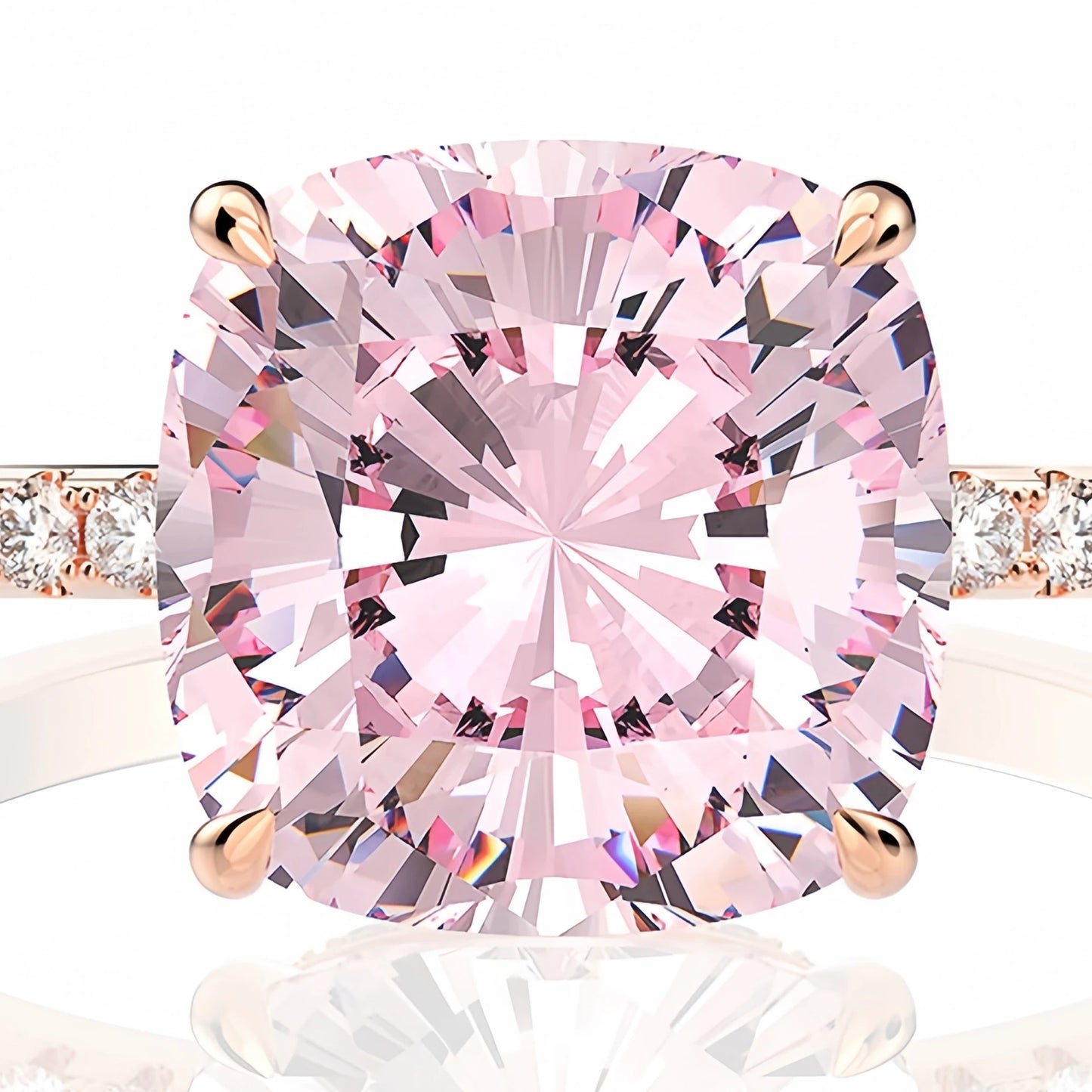 MUSHAN Jewelry Factory 925 Sterling Silver Rings 5ct Pink CZ Zircon High Carbon Diamond Engagement Ring Wedding Bands for Women