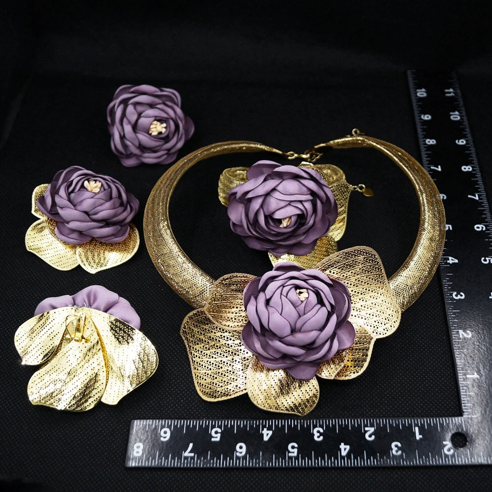 Italian Jewelry Set Alloy Brazilian Jewelry Sets Wedding Party Pendant Spiral Necklace Bracelet Ring Earrings Jewelry Set MY143