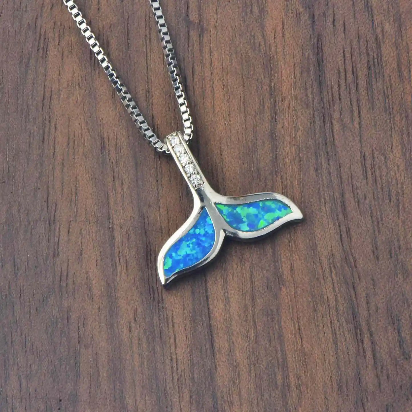 TikTok Viral Mermaid Tail Opal Necklace | Blue Ocean Jewelry - Ins Trendy Bulk Supply