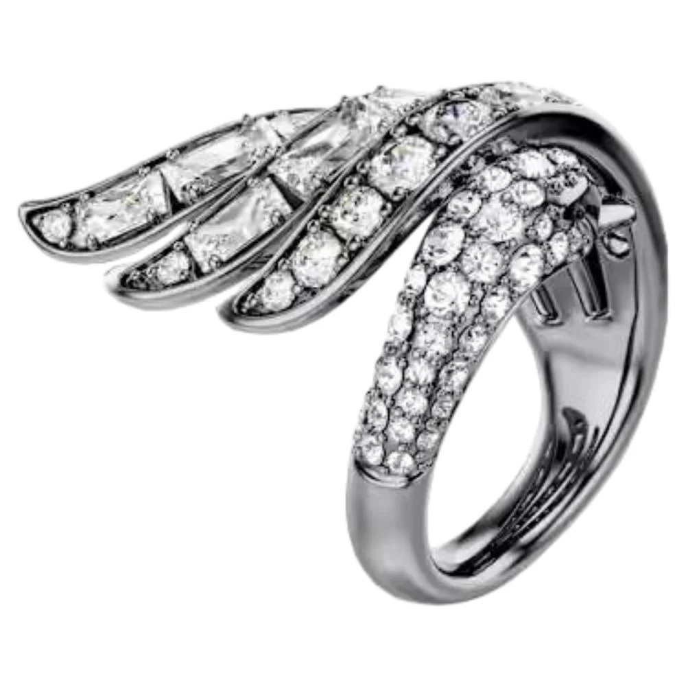 S&S Exquisite Copper Vintage Luxury Finger Ring Zircon Gorgeous Glossy Surface for Wedding Engagement Anniversary Parties Holiday