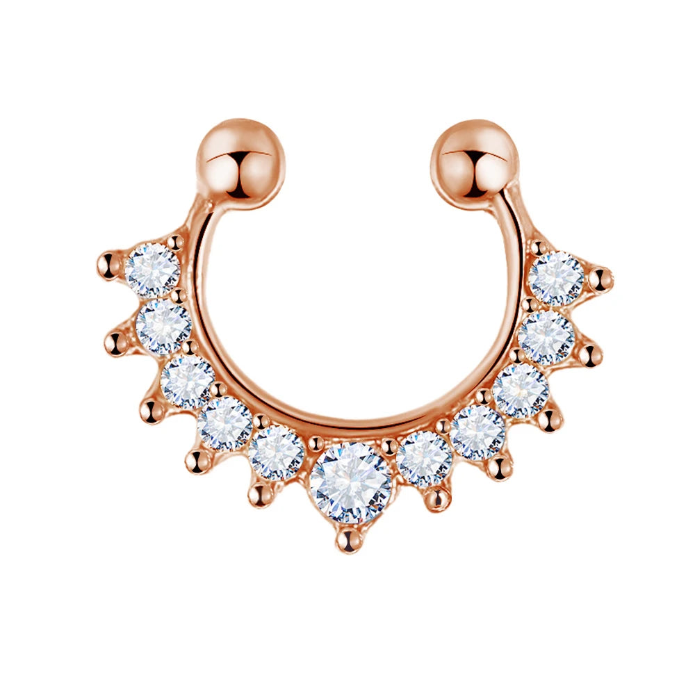 S&S Faux Septum Horseshoe Hoop Nose Ring | Non-Piercing | 9 Designs