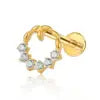 S&S ASTM F136 Titanium Labret Stud | Zircon | 83 Designs | Titanium & Gold