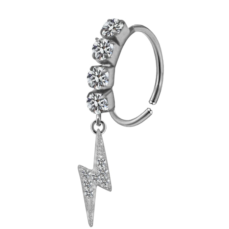 S&S Stainless Steel Dangle Hoop Nose Ring Collection | 66 Designs