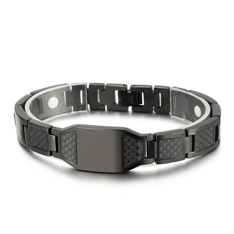 KALEN 215mm Causal Mens Stainless Steel Herringbone Chain Link Bracelet