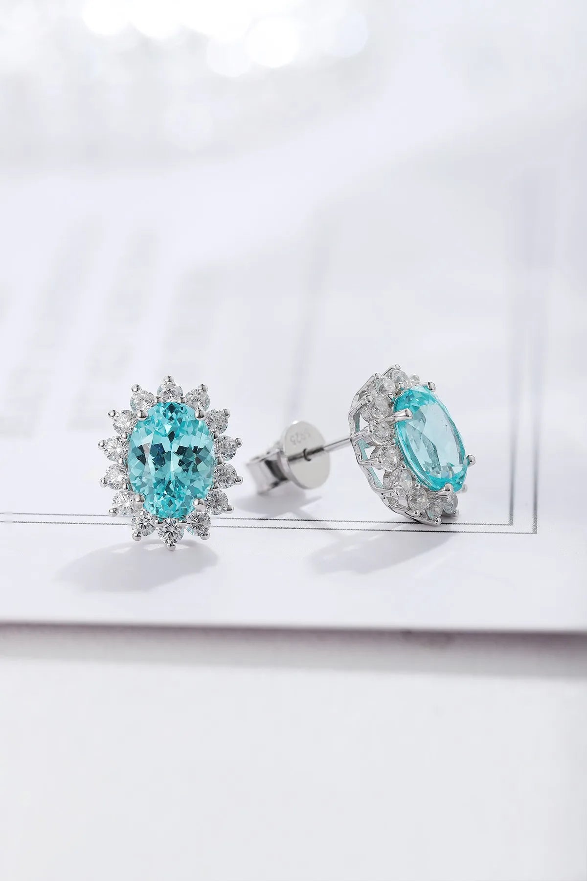 Gemfiori Anster Lab-Grown Sapphire S925 Silver Trendy Drop Earrings for Wedding & Party