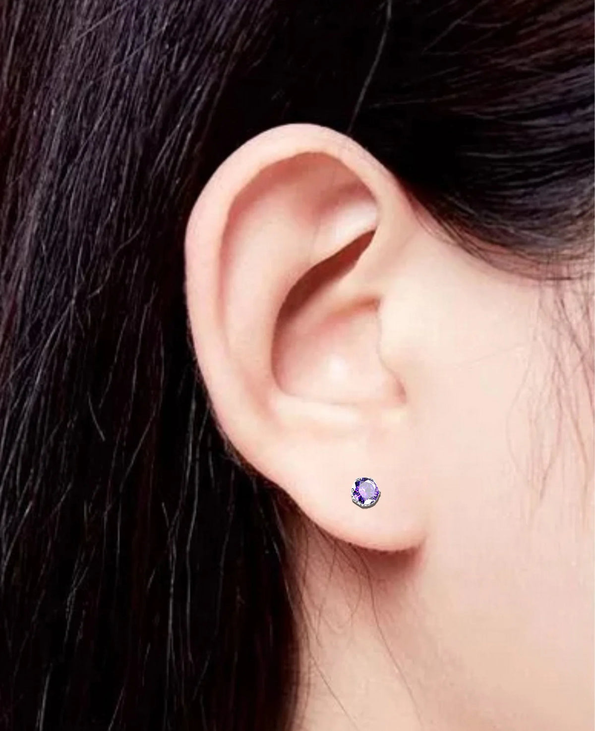 New style multiple earrings shiny and colorful zircon stainless steel earrings set factory direct sale