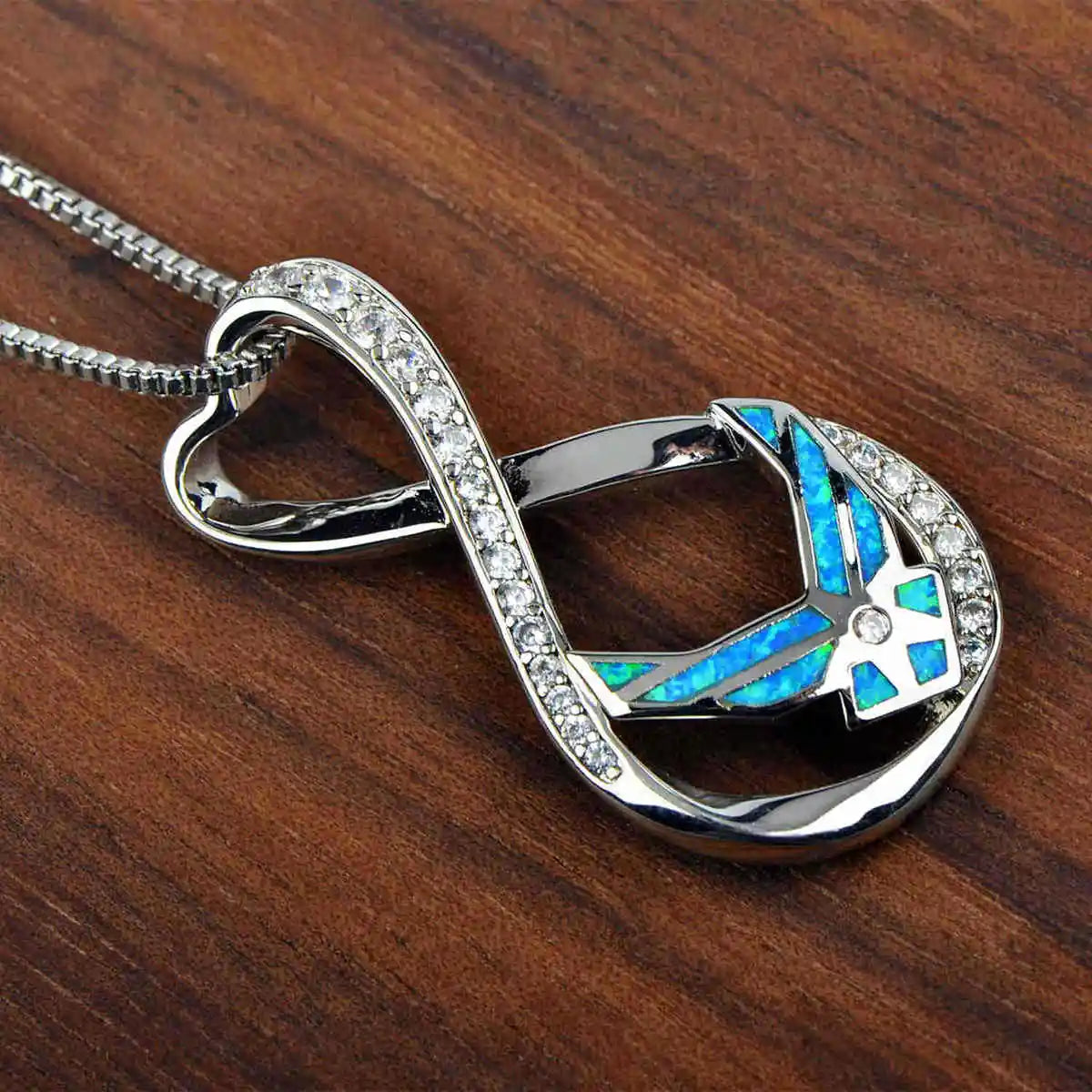 Chic Infinite Symbol Necklace Aobao Wing Detail Pendant Fashion Jewelry
