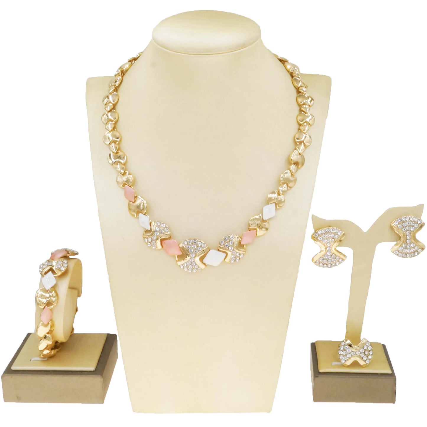 Zhuerrui High Quality Luxury Gold Jewelry Sets Multi Color Beads Necklace Jewelry Set Latest Bridal Wedding Gifts HA23244