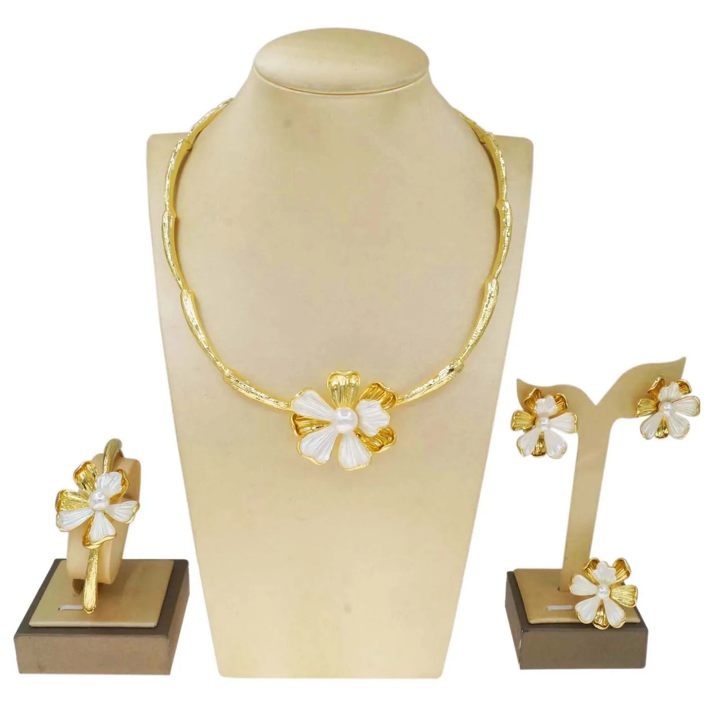 Zhuerru Italian Gold Plated Jewelry Set Simple Cheap Necklace Bracelet Jewels Sets Available Bridal Wedding Gifts HV000742