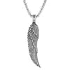Wholesale Punk Rock n Necklace Zinc Alloy Wing Pendant Necklaces Men Jewelry Stainless Steel Chain