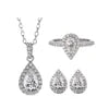 ArtistA Abiding High-end Rhodium Plated 925 Silver Halo Design Fancy Cut Jewelry Set Moissanite Necklace Earrings Ring Set for Women