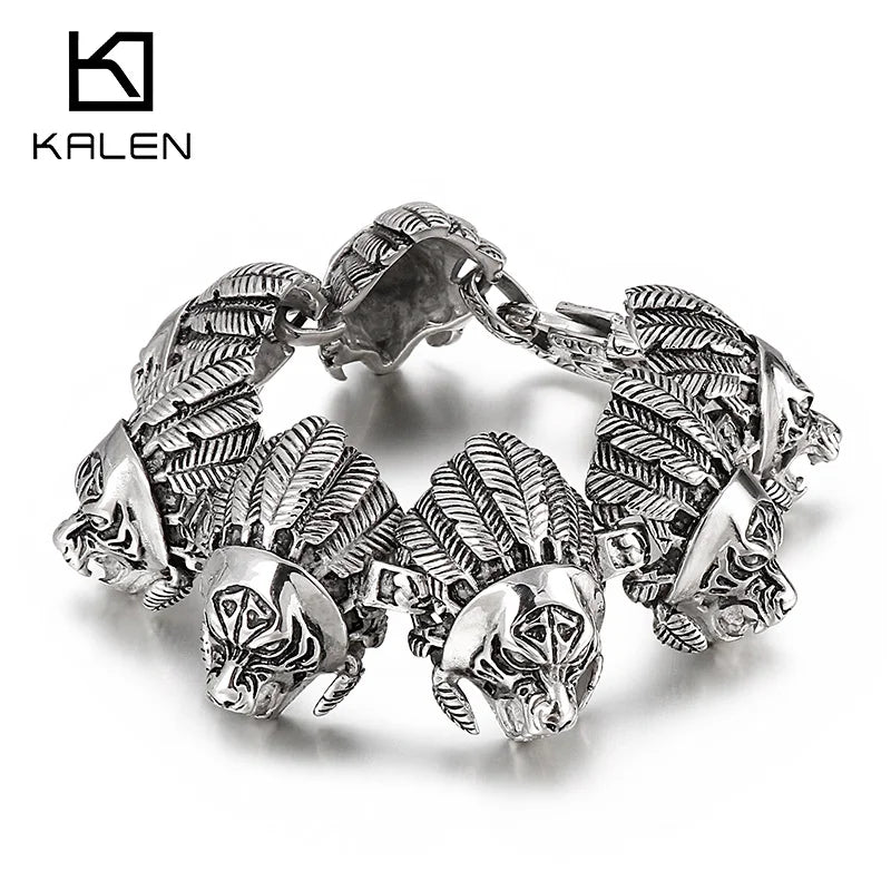 KALEN Superman Punk Link Bracelet Personal Man Charm Bracelet Friendship Jewelry