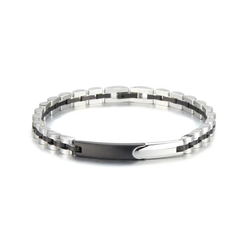 REBEL Anti Tarnished 316L Stainless Steel Fashion Men's Bracelet & Bangle 14K 18K Gold Plated Engravable Bracelet Blanks For Men