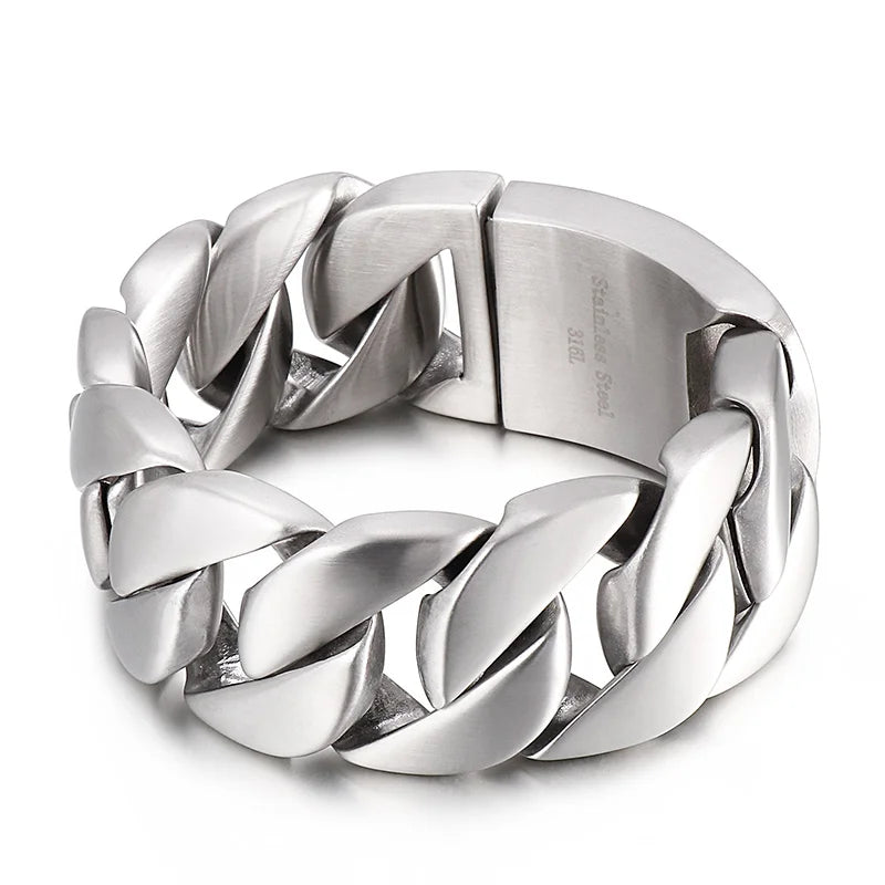 KALEN Jewelry Punk 24cm Different Texture 316L Stainless Steel Bracelets Men