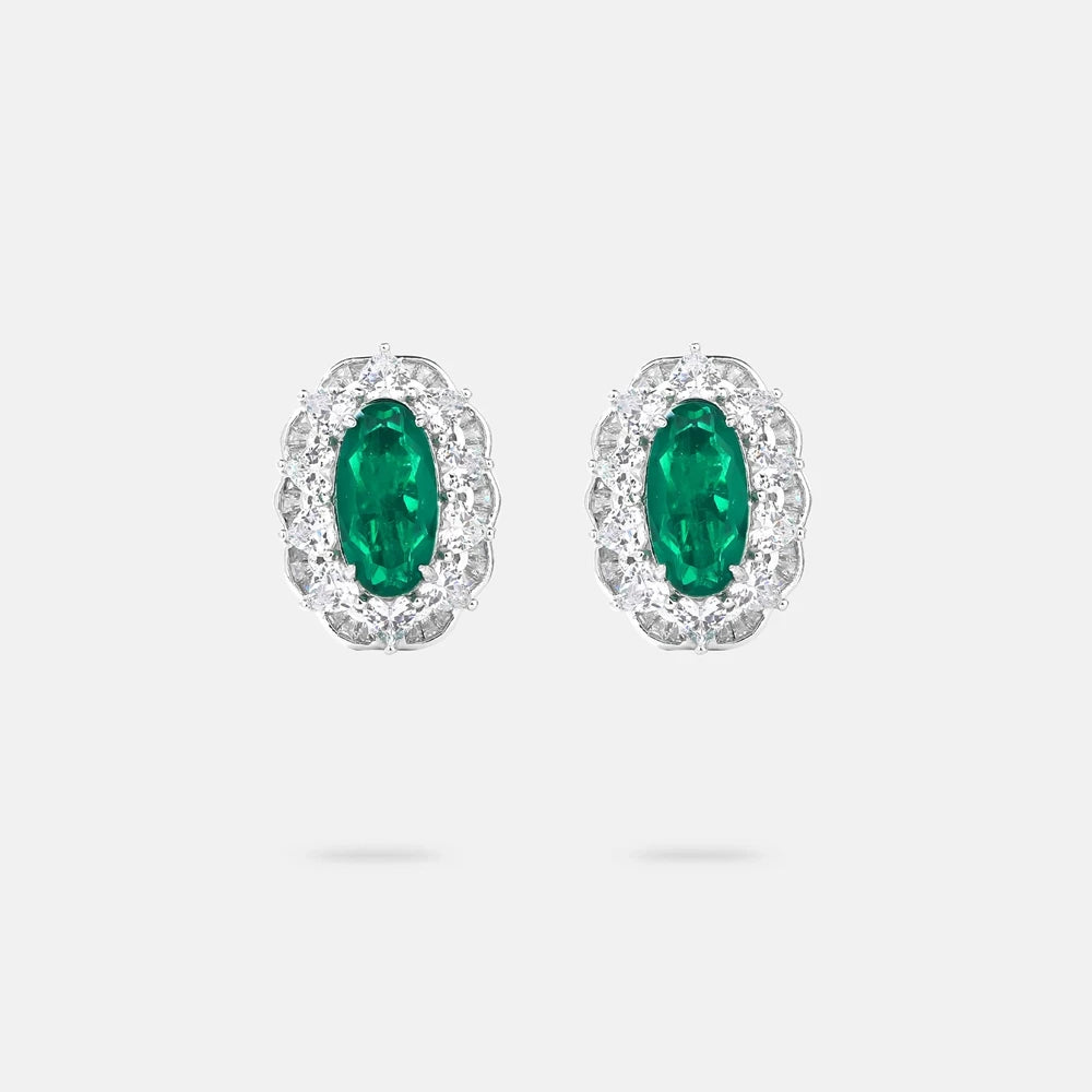 MUSHAN Jewelry Factory Grandmother Green Stud Earrings Light Luxury and High End Accessory Earrings High End Accessory