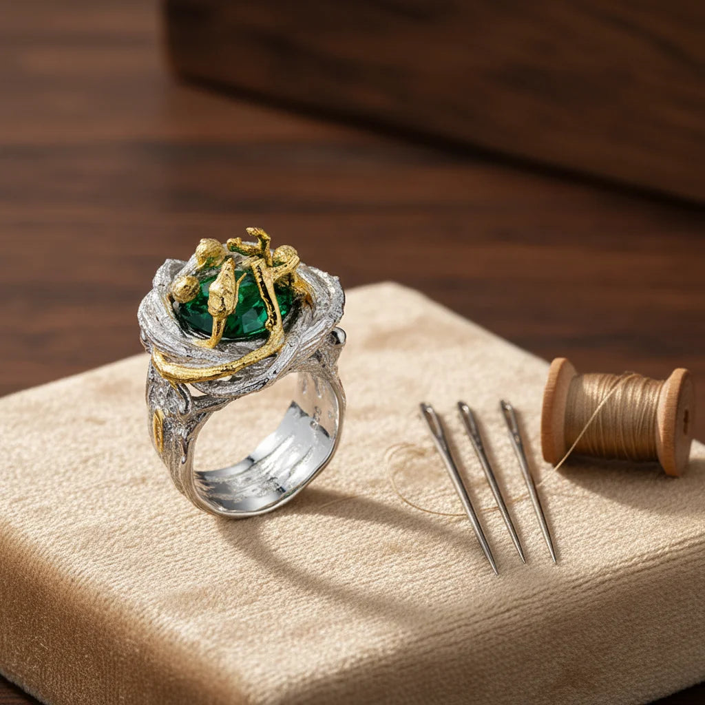 Handmade Flower Bud Design 925 Sterling Silver Ring