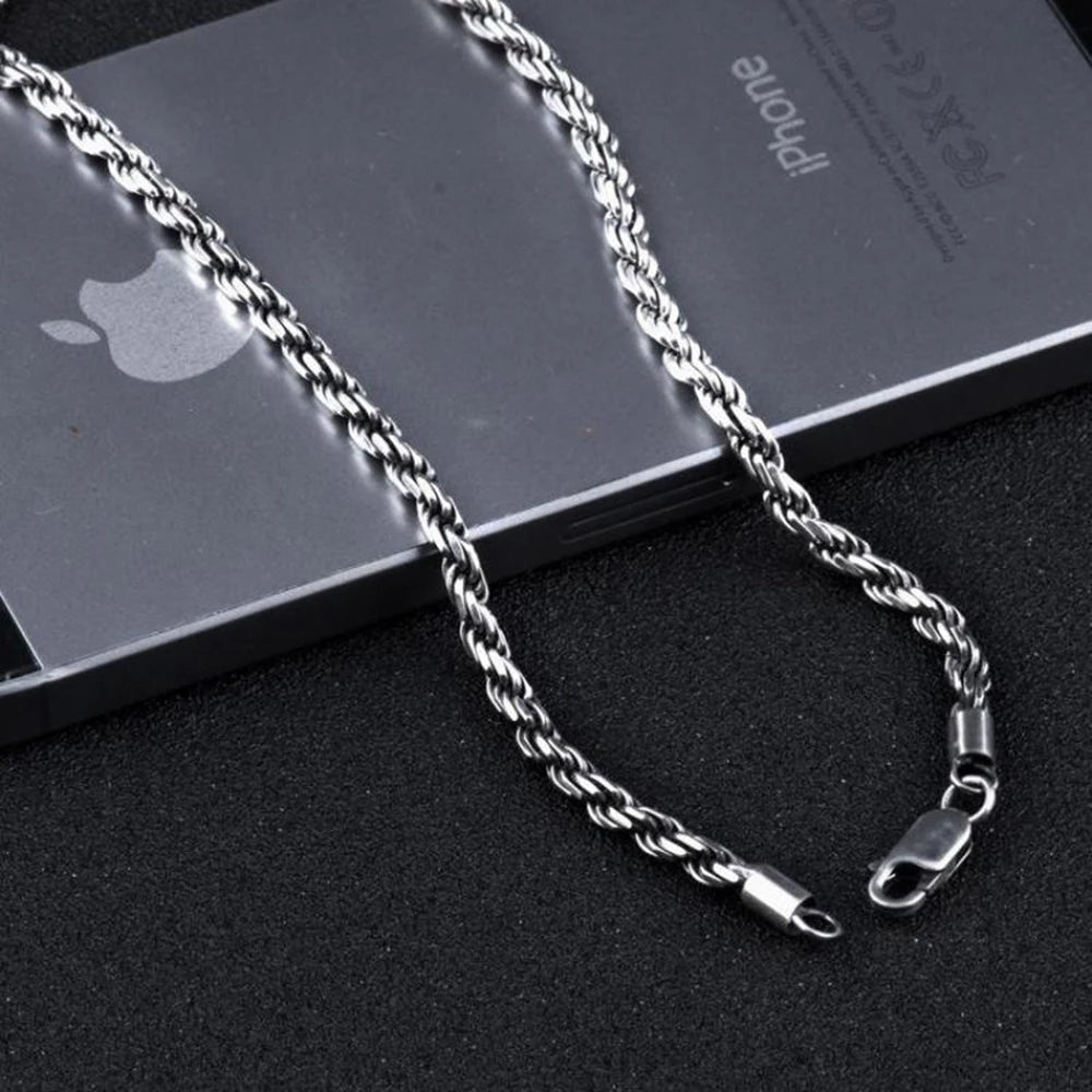 REBEL VIKING 925 Sterling Silver Vintage Chain Necklace