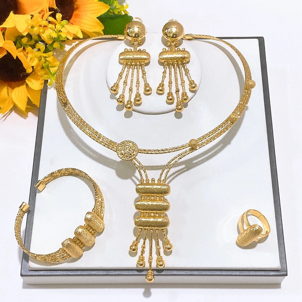 Italian Jewelry Set Alloy Brazilian Jewelry Sets Wedding Party Pendant Necklace Bracelet Ring Earrings Jewelry Set HS2601425