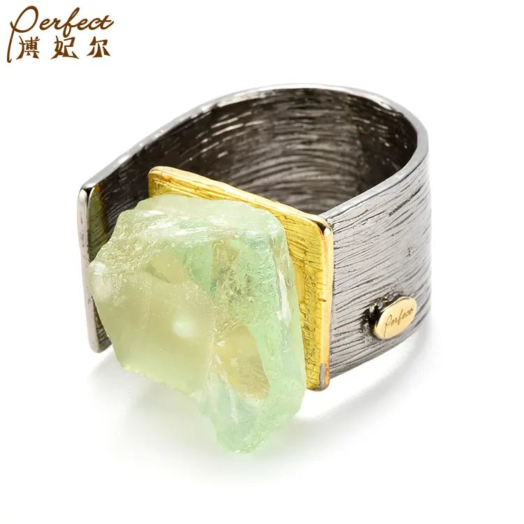 Fashionable Selling Custom Irregular Recycled Big Stone Rings
