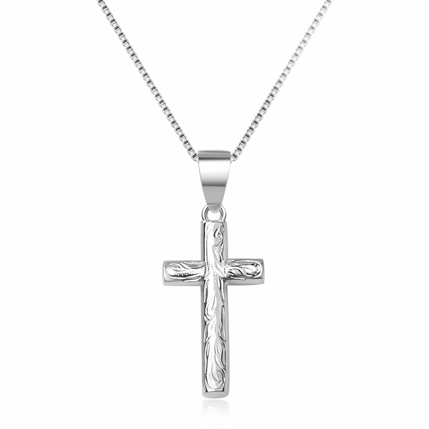Gold Textured Cross Pendant | Christian Fashion Necklace