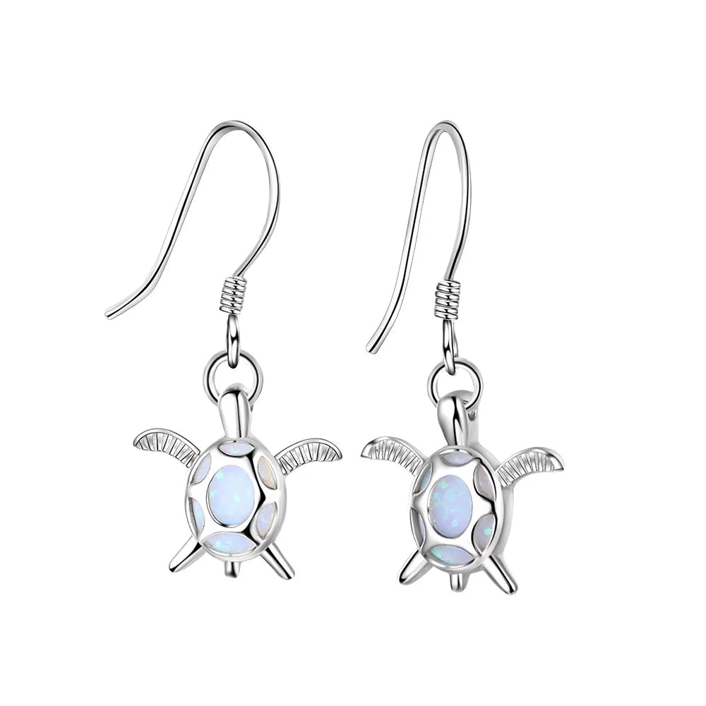 Aobao TikTok Viral Blue Opal Water Drop Earrings | Purple Crystal Accent Silver Plated Women's Engagement Jewelry-Trendy Bulk