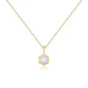 ArtistA Abiding High-end Moonstone Necklaces Yellow Rose Gold Plated 925 Silver Genuine Milky Blue Moonstone Pendant Charm Necklace