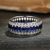 Gemfiori High Quality Royale Jewelry Blue Sapphire Wedding Ring Women Size 4-11 Women Sapphire Ring Mian Stone 1.75*3.5MM