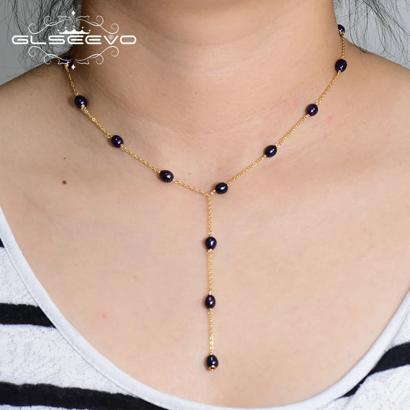 Natural Fresh Water Pearl Pendant Necklace for Women Gift Wedding Party 925 Sterling Silver Jewelry