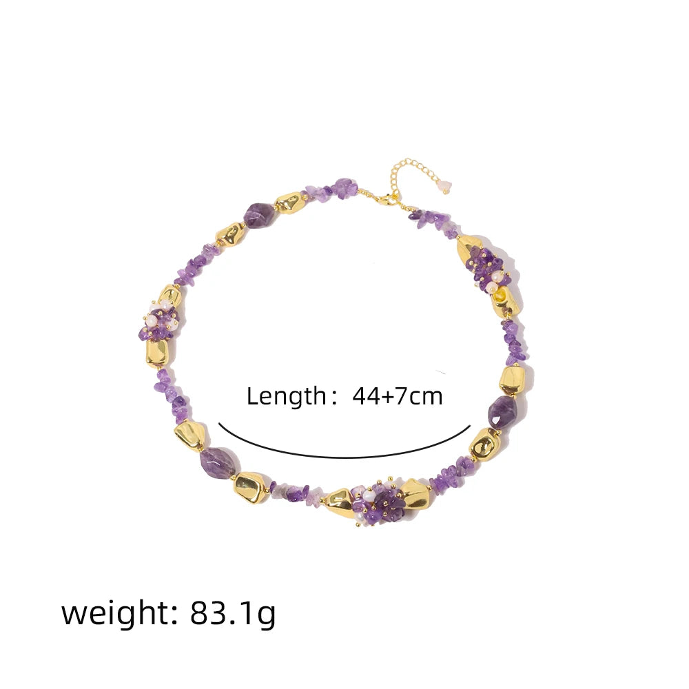 Amethyst Natural Freshwater Pearl Necklace Retro Palace Style Fashion Jewelry Necklace Gifts for Mom Wife Girlfriend GN0596