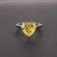 Silverelli | 925 Silver 4ct Heart-Shaped High Carbon Diamond Ring | 10×10mm | 6 Colours | Platinum Plated