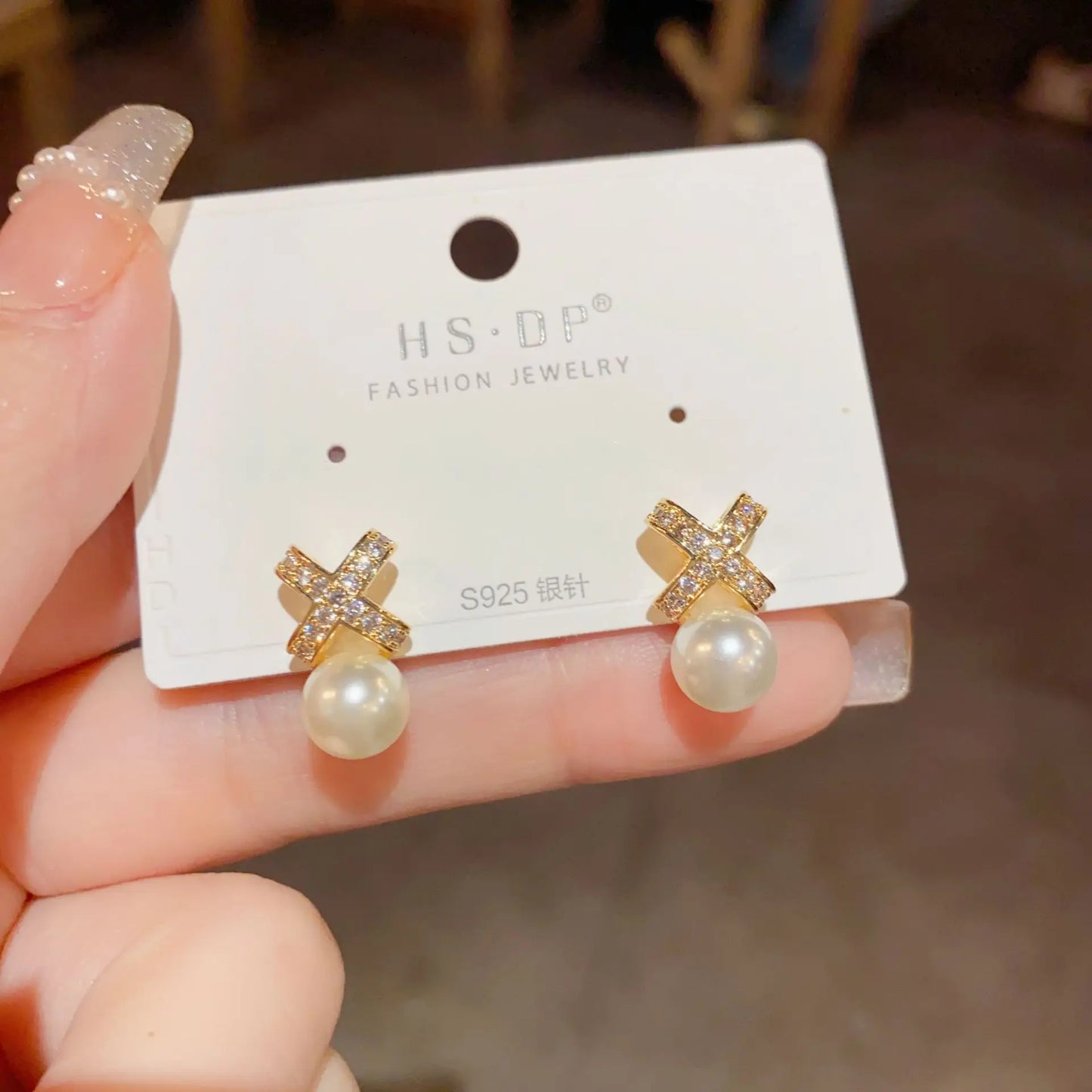 Top Quality Fashion Exquisite Zircon Necklace and Earrings Set with Pearl Classic Real Gold Plated Jewelry Set for Women