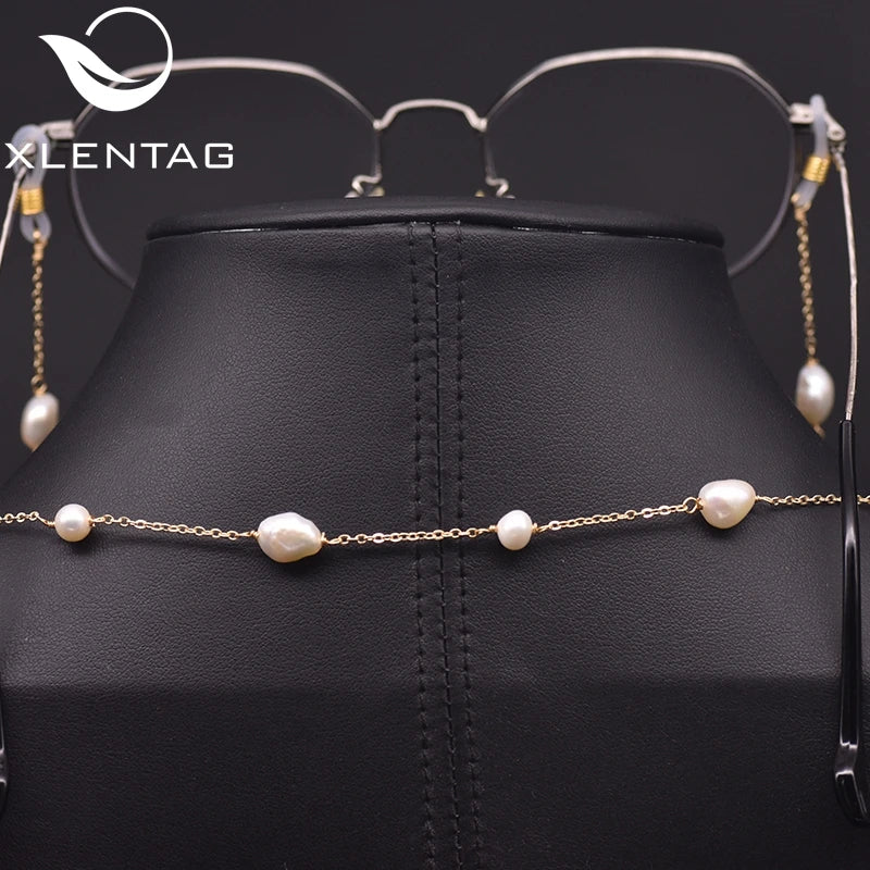 Natural Baroque Pearl Glasses Chain Necklace Pendant for Women Eyeglasses Handmade Charms Simple Fine Jewellery
