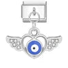 FASHIONISTA Evil Eyes Series Hot Selling Italian Charm Bracelets Geometric Trendy Stainless Steel Zircon Rhodium Plated Unisex