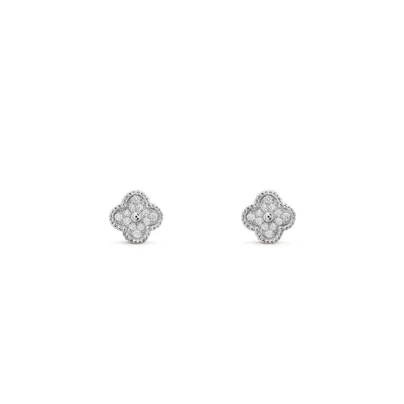 MuShan Jewelry Factory Pure Silver High Version of the Van Gogh Four-leaf Clover Bracelet Single Flower Full Diamond S925