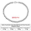RINNTIN SB Finding Jewelry Men Cuban Link Chain Bracelet Custom Pulsera Men Hip Hop 925 Sterling Silver Chain Bracelet