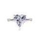 Silverelli | 925 Silver Heart-Shaped Zircon Ring | 10×10mm | Platinum Plated | 6 Colours