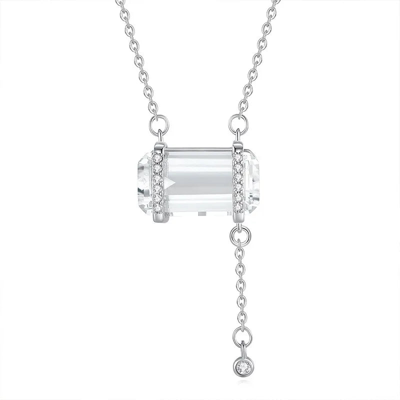 Women 925 Sterling Silver Natural Stone Amethyst Garnet Necklace Anniversary Engagement Pendant Chokers Jewelry Wholesale