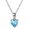 REDheart RINNTIN SAPN02 Romantic Jewelry Birthstone Crystal Necklace 925 Silver Necklace for Women Pendants Charm Collier Collana Stone
