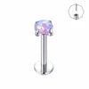 G23 Titanium Threadless Labret Monore Claw Opal Tragus Helix Stud Earrings Push-in Lip Cartilage Jewelry Children's