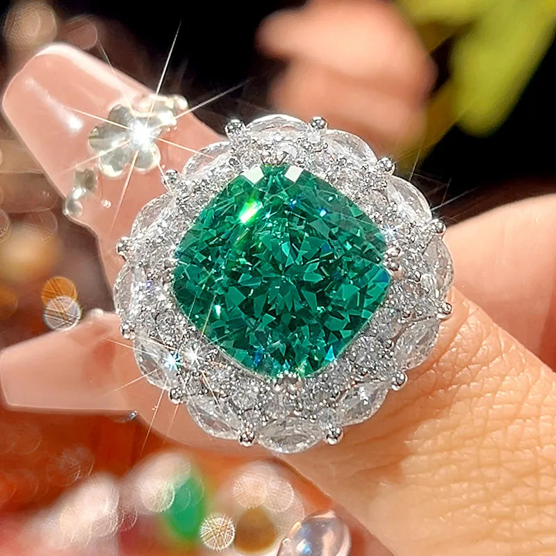 REDheart Fashion Women's Brass Inlaid with Zircon 18K Gold Plated Bird's Nest Cepala Green Wedding Anniversary Pendant Set